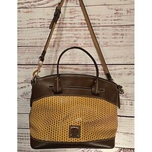 Dooney Bourke‎ Satchel Woven Leather Brown Tan Shoulder Bag
